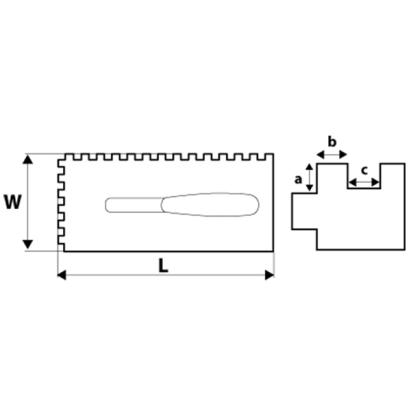 Gletiera cu dinti 6x6x6mm, 280x130mm TOPEX 13A286 HardWork ToolsRange