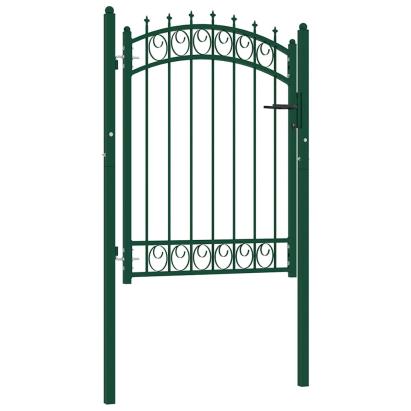 Poartă de gard cu țepușe, verde, 100x125 cm, oțel GartenMobel Dekor