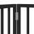 Poartă câini pliabilă cu ușă 8 panouri negru 640 cm, lemn plop GartenMobel Dekor