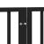 Poartă câini pliabilă cu ușă 12 panouri negru 960 cm, lemn plop GartenMobel Dekor