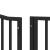 Poartă câini pliabilă cu ușă 8 panouri negru 640 cm, lemn plop GartenMobel Dekor