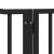 Poartă câini pliabilă cu ușă 8 panouri negru 640 cm, lemn plop GartenMobel Dekor
