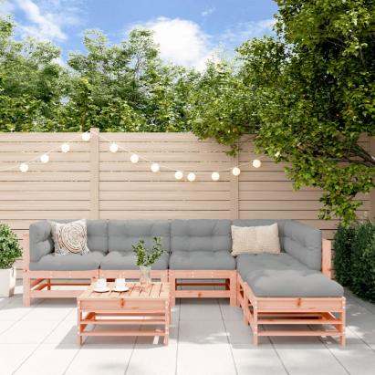 Set mobilier de grădină cu perne, 7 piese, lemn masiv douglas GartenMobel Dekor