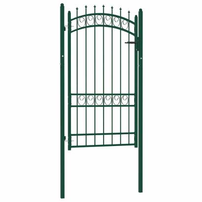 Poartă de gard cu țepușe, verde, 100x175 cm, oțel GartenMobel Dekor