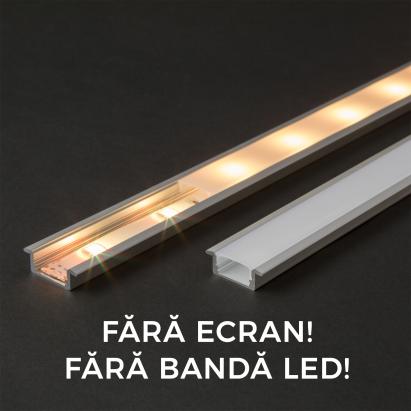 Profil  din aluminiu pt. benzi LED 1000x23x8mm Best CarHome