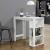 Masa tip Bar Danderyd din PAL Melaminat cu 3 Rafturi, Culoare Alb, Dimensiuni 120x60x105,5 cm