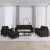 Set de canapele cu perne, 4 piese, negru, textil GartenMobel Dekor