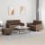 Set de canapele cu perne, 3 piese, maro, textil GartenMobel Dekor