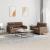 Set de canapele cu perne, 2 piese, maro, textil GartenMobel Dekor
