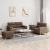 Set de canapele cu perne, 3 piese, maro, textil GartenMobel Dekor