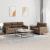Set de canapele cu perne, 2 piese, maro, textil GartenMobel Dekor