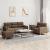 Set de canapele cu perne, 3 piese, maro, textil GartenMobel Dekor
