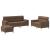 Set de canapele cu perne, 3 piese, maro, textil GartenMobel Dekor