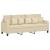 Set de canapele cu perne, 3 piese, crem, textil GartenMobel Dekor