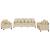 Set de canapele cu perne, 3 piese, crem, textil GartenMobel Dekor