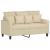 Set de canapele cu perne, 3 piese, crem, textil GartenMobel Dekor