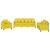 Set de canapele cu perne, 3 piese, galben deschis, textil GartenMobel Dekor