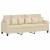Set de canapele cu perne, 4 piese, crem, microfibră GartenMobel Dekor