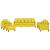 Set de canapele cu perne, 4 piese, galben deschis, textil GartenMobel Dekor