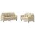 Set de canapele cu perne, 2 piese, crem, textil GartenMobel Dekor