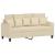 Set de canapele cu perne, 2 piese, crem, textil GartenMobel Dekor