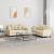 Set de canapele cu perne, 2 piese, crem, textil GartenMobel Dekor