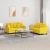 Set de canapele cu perne, 2 piese, galben deschis, textil GartenMobel Dekor
