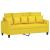 Set de canapele cu perne, 2 piese, galben deschis, textil GartenMobel Dekor
