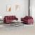 Set canapea cu perne, 2 piese, roșu vin, material textil GartenMobel Dekor
