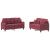 Set canapea cu perne, 2 piese, roșu vin, material textil GartenMobel Dekor