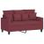 Set canapea cu perne, 2 piese, roșu vin, material textil GartenMobel Dekor