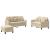 Set de canapele cu perne, 3 piese, crem, textil GartenMobel Dekor