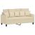 Set de canapele cu perne, 3 piese, crem, textil GartenMobel Dekor