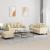 Set de canapele cu perne, 3 piese, crem, textil GartenMobel Dekor