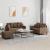 Set de canapele cu perne, 3 piese, maro, textil GartenMobel Dekor