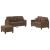 Set de canapele cu perne, 3 piese, maro, textil GartenMobel Dekor