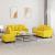 Set de canapele cu perne, 3 piese, galben deschis, textil GartenMobel Dekor