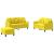 Set de canapele cu perne, 3 piese, galben deschis, textil GartenMobel Dekor