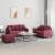 Set canapea cu perne, 3 piese, roșu vin, material textil GartenMobel Dekor