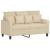 Set de canapele cu perne, 2 piese, crem, textil GartenMobel Dekor