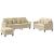 Set de canapele cu perne, 3 piese, crem, textil GartenMobel Dekor