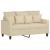 Set de canapele cu perne, 3 piese, crem, textil GartenMobel Dekor