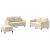 Set de canapele cu perne, 3 piese, crem, textil GartenMobel Dekor