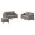 Set de canapea cu perne, 3 piese, gri taupe, material textil GartenMobel Dekor
