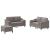 Set de canapele cu perne, 3 piese, gri taupe, textil GartenMobel Dekor