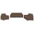 Set de canapele cu perne, 3 piese, maro, textil GartenMobel Dekor