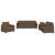 Set de canapele cu perne, 3 piese, maro, textil GartenMobel Dekor