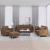 Set de canapele cu perne, 4 piese, maro, textil GartenMobel Dekor