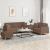 Set de canapele cu perne, 3 piese, maro, textil GartenMobel Dekor