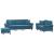 Set de canapele cu perne, 3 piese, albastru, catifea GartenMobel Dekor